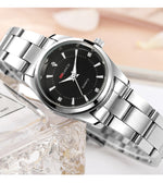 Luxury Women's Watch 29mm Fashionable Stainless Steel Rhinestone Pink Minimalist Girl Clock Outdoor Travel Women Wrist Watches