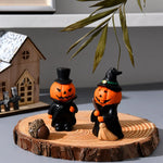 Cute Halloween Decor Set Mini Ghost Pumpkin Witch Demon Resin Figurines for Home Tabletop Party Decoration Gift  Party Ornament