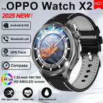 2025 New For OPPO Watch X2 Smart Watch Men AMOLED Outdoor Fashion GPS Compass Heart rate Waterproof Bluetooth Call Smartwatches