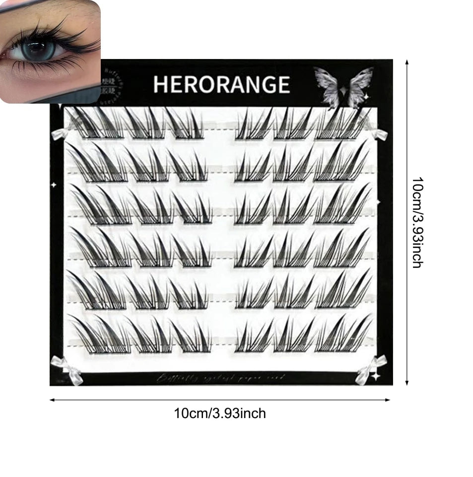 Self Adhesive Individual Eyelashes No Glue Needed Fluffy Cluster Eyelash Korean Fashion Manga Lash Extension for Daily Makeup