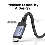 UGREEN USB4 Gen3 240W & USB3.1 Gen2 Fast Charging Cable 1m, Aluminum Shell Braided Nylon, PD3.1 for MacBook Pro iPad