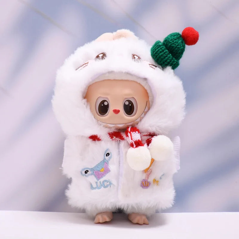 for 17cm Labubu Doll Clothes Fashion Clothes Penguin Snowman Plush Sets Doll Clothes Christmas Dolls Accessories Gifts