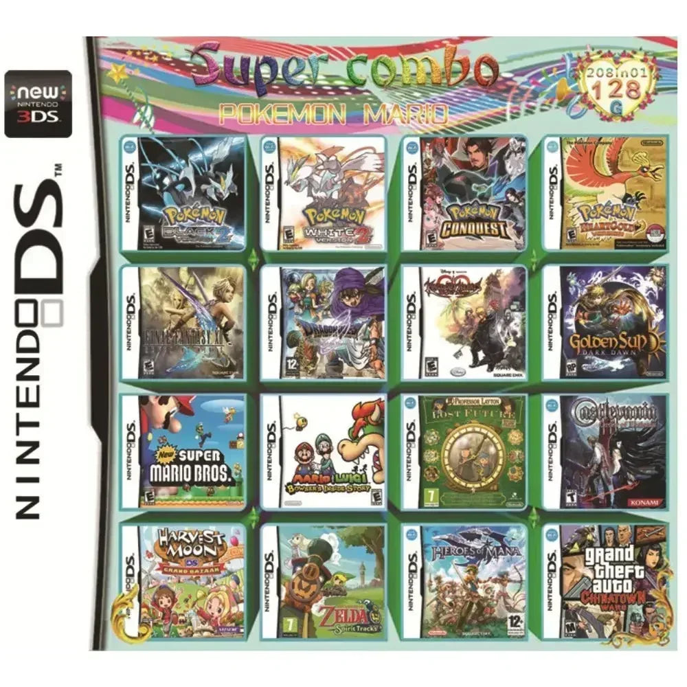 DS/NDS/3DS/NDSL Game Cartridge – All-in-One Video Game Collection for Handheld