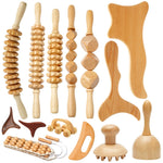 Wooden Massage Tools for Lymphatic Drainage, Anti-Cellulite Body Shaping, Gua Sha, and Sore Muscle Relief