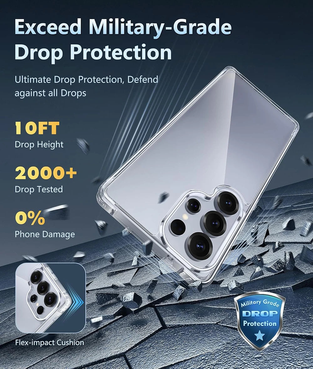 Luxury Shockproof Airbag Case For Samsung Galaxy S25 Ultra S25+ Plus Hybrid Hard Silicone Back Cover S25Ultra Clear Thin Slim