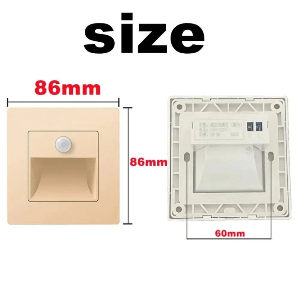 PIR Motion Detector Sensor LED Stair Light Infrared Human Induction Lamp for Recessed Steps, Ladder, Staircase, Bedroom Night Light