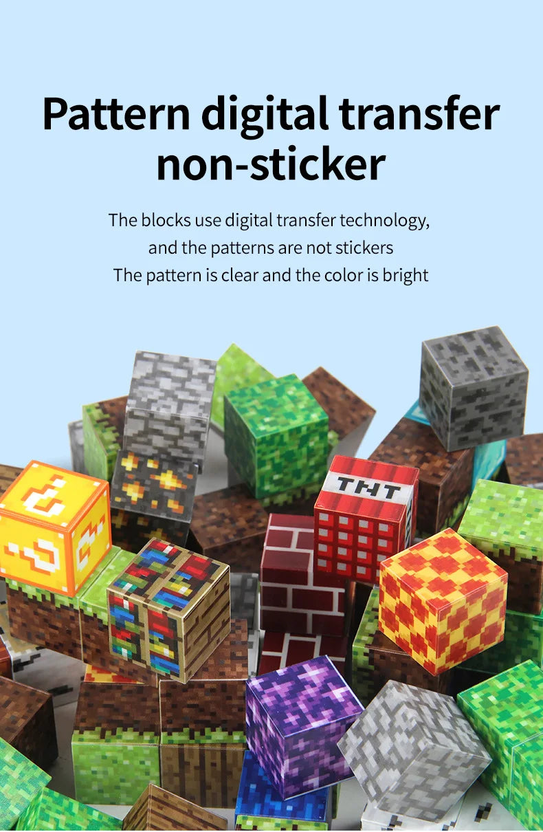 10-300pcs Magnetic Blocks Game Mine Magnet World Toys For Boys Girls STEM Montessori Sensory Cubes Game Toys Gift