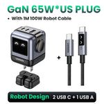 UGREEN 65W GaN Charger Uno Robot Design Quick Charge 4.0 3.0 PPS for iPhone 17 16 Pro Macbook Air Laptop Tablet PD Fast Charger