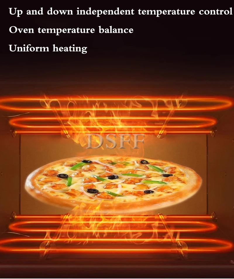 Commercial Double-Layer Kitchen Utensils, Pizza Bread Baking Machine, Household Electric Oven Machine