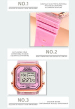 New Fashion Digital Student Transparent Electronic Watch Candy Multicolor LED Women Men Sports Waterproof Watches Clock Gift