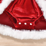 Christmas Party Baby Girls Clothes Cute Princess Velvet Newborn Romper Dress Winter Long Sleeve Santa Jumpsuit Hat Infant Outfit