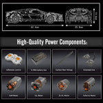 Bugatti Remote Control Supercar Building Set – Motorized Technical Model with App Control & Moving Functions