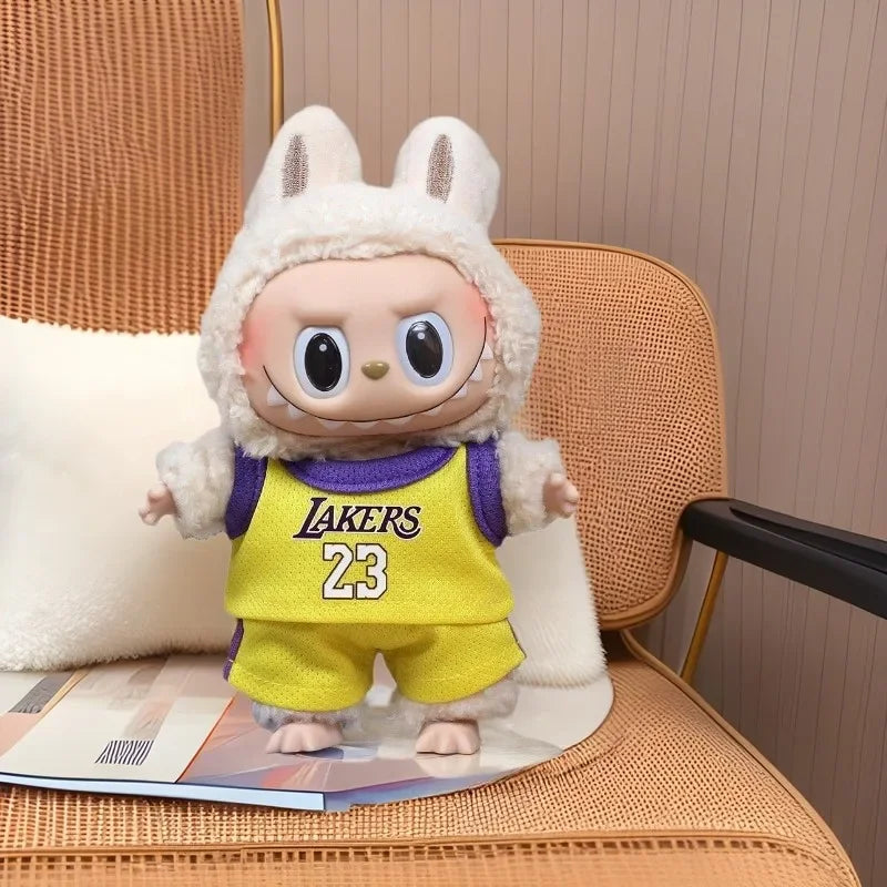 Labubu Only Selling Clothes 17cm First Second Generation Labubu Basketball Clothes Cute Doll Decoration Handmade Doll Clothes
