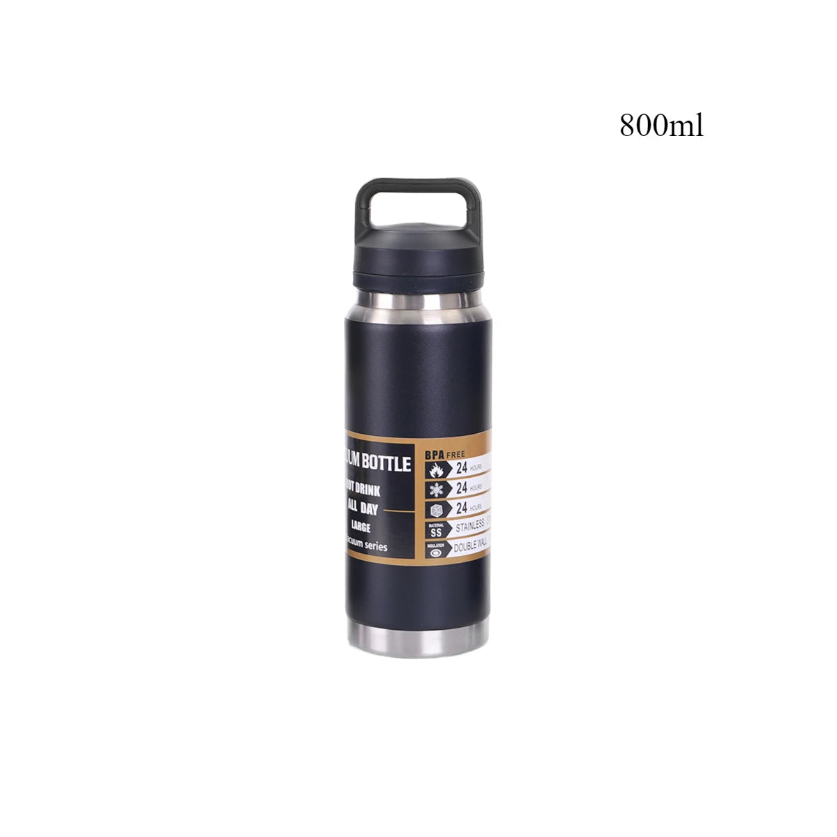 600/800/1100ML304 Stainless Steel Thermos Bottle with Handle Portable Water Cup Hot and Cold Long Lasting Drinking Water Bottle