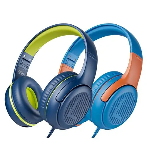 1/2/3Pcs AWATRUE AT2 Kids Headphones Wired Toddler Headsets with Mic Over-Ear Headphone Foldable on-Ear Design for PC,Laptop