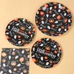 Halloween Disposable Tableware Pumpkin Ghost Boo Paper Plates Cups Napkins Kids Favor Happy Halloween Decoration Trick or Treat