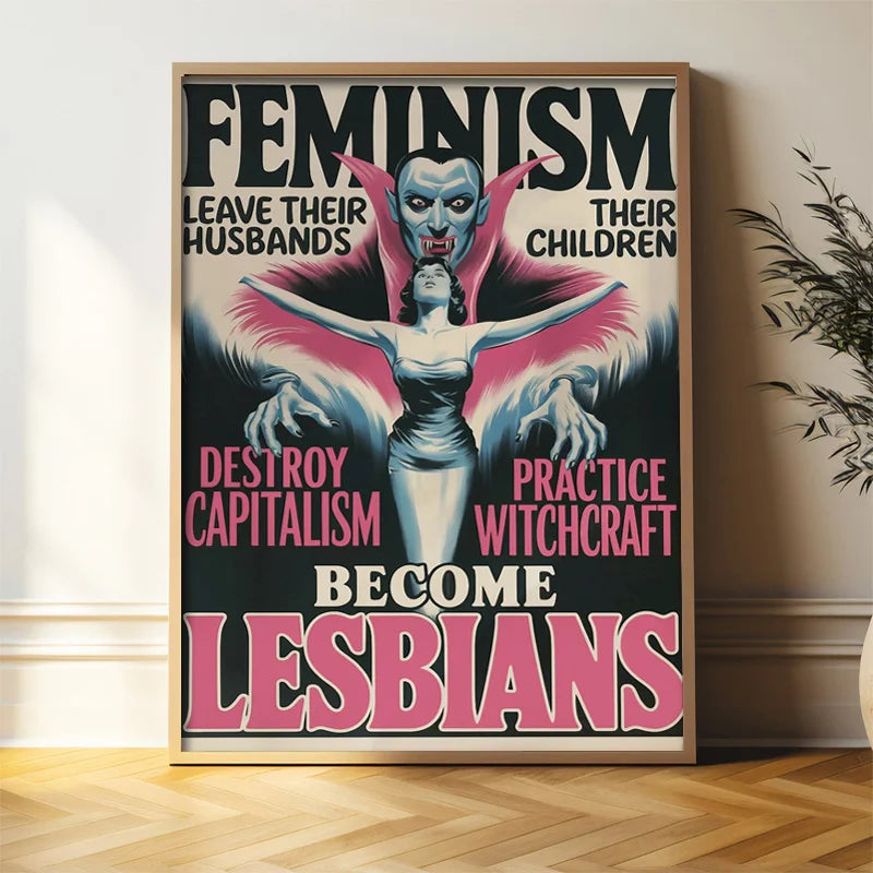 Retro Feminist Comic-Style Canvas Poster - 
