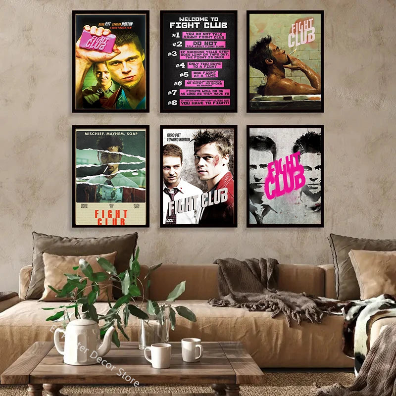 Movie Poster Film Fight Club Aesthetic Prints Picture Gift Kitchen Room Home Decor Club Bar Cafe Decoration Art Wall Painting