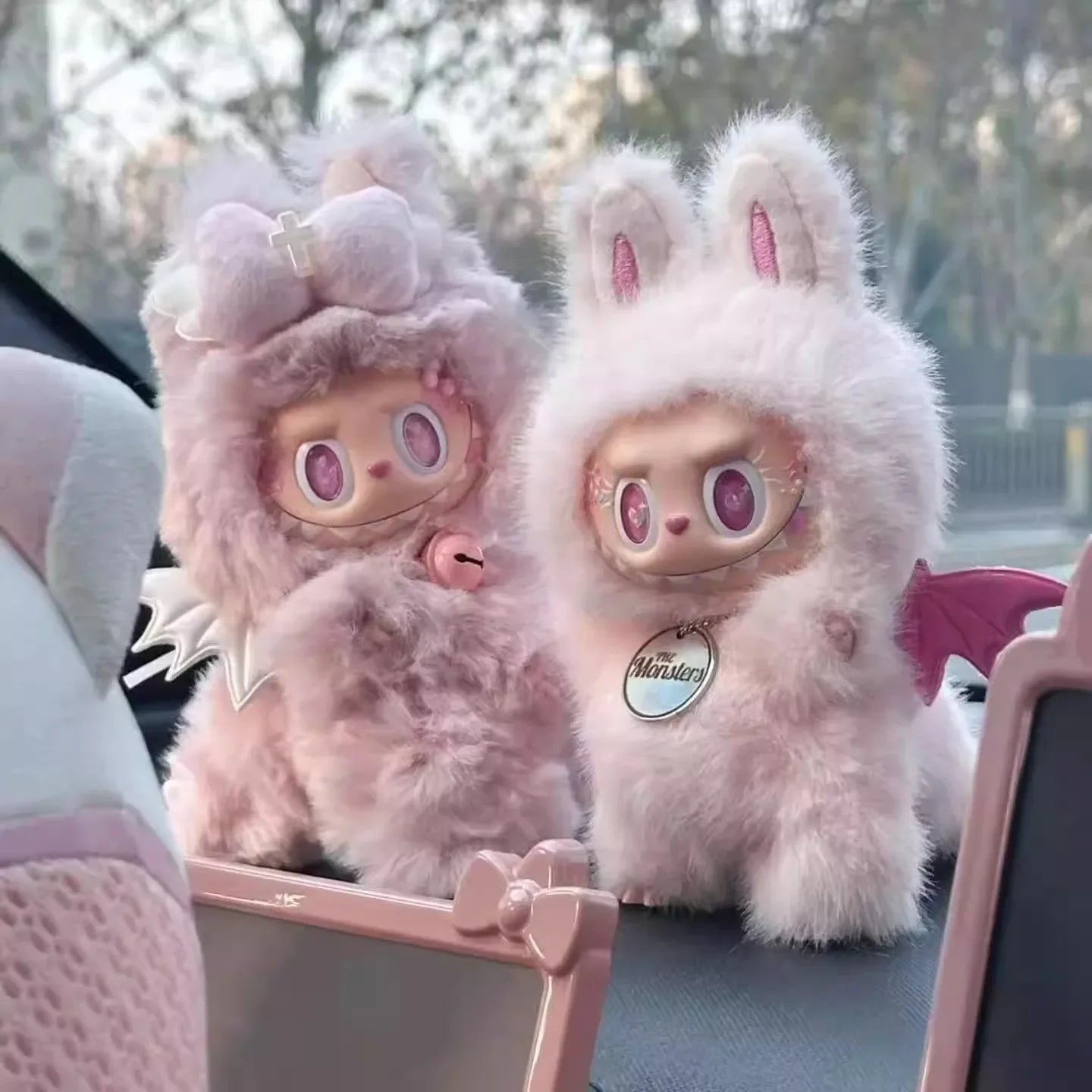 Doll Clothes  For Labubu Little Angel Pink Rabbit Plush Baby Clothes Cute And Fashionable Angel Cotton Doll Clothing Doll Sets