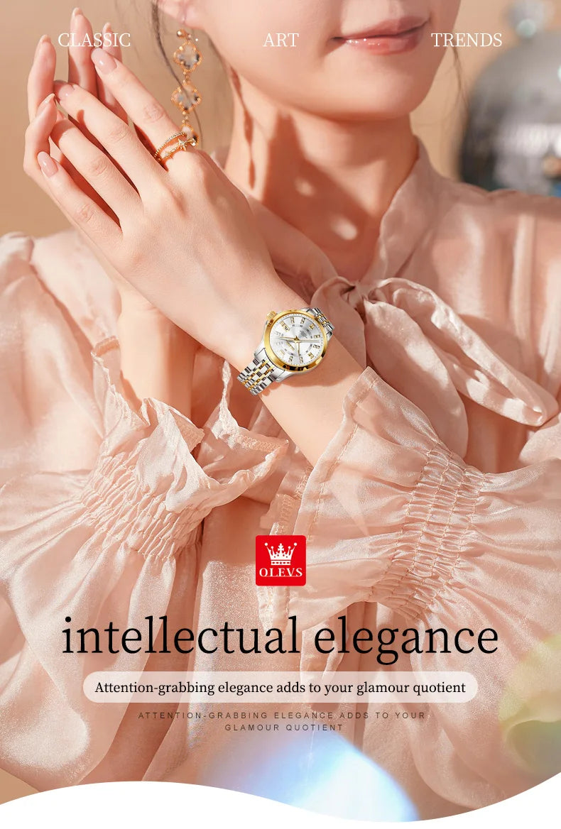 OLEVS 3620 Womens Watches Original Brand Elegant Fashion Quartz Wirtwatch For Ladies Waterproof Luminous Diamond Scale Reloj
