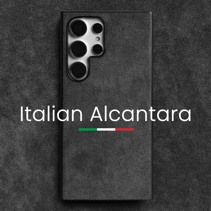 ALCANTARA Case for Samsung Galaxy S25 Ultra S24 S23 S22 Plus FE 5G Supercar Interior Same Artificial Leather Phone Cases