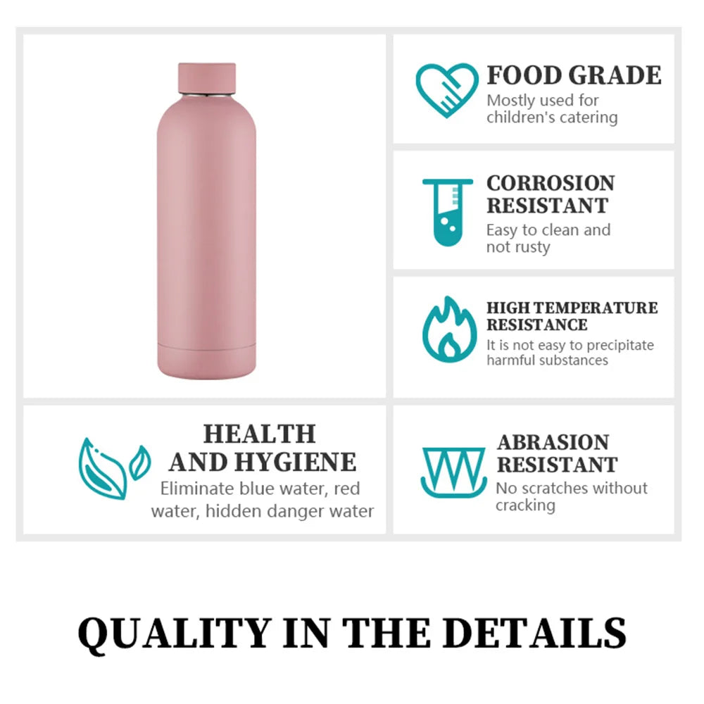 Watersy 500ML/17oz Stainless Steel Small Mouth Thermals Vacuum Portable Leak-proof Sports Water Bottle Gym Kettle