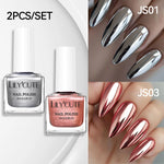 LILYCUTE 7ML 2PCS/SET Metallic Nail Polish Mirror Blue and Rose Gold Effect Varnish Semi-Permanent Nail Art Manicure Aupplies