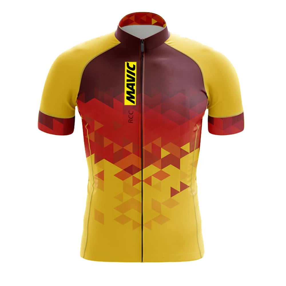 RCC MAVIC Short Sleeve Cycling Jersey Men 2025 Summer Road Bicycle Clothing Breathable Bike Shirts Gym Clothes Men