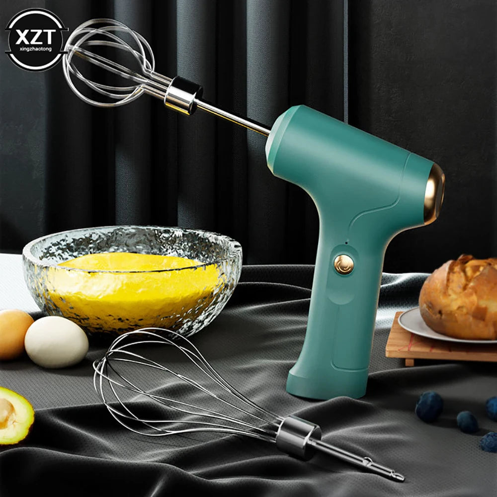 USB Wireless Electric Whisk Cake Baking Cream Whisk Kitchen Tools Handheld Rechargeable Mixing Machine Electric Food Mixer