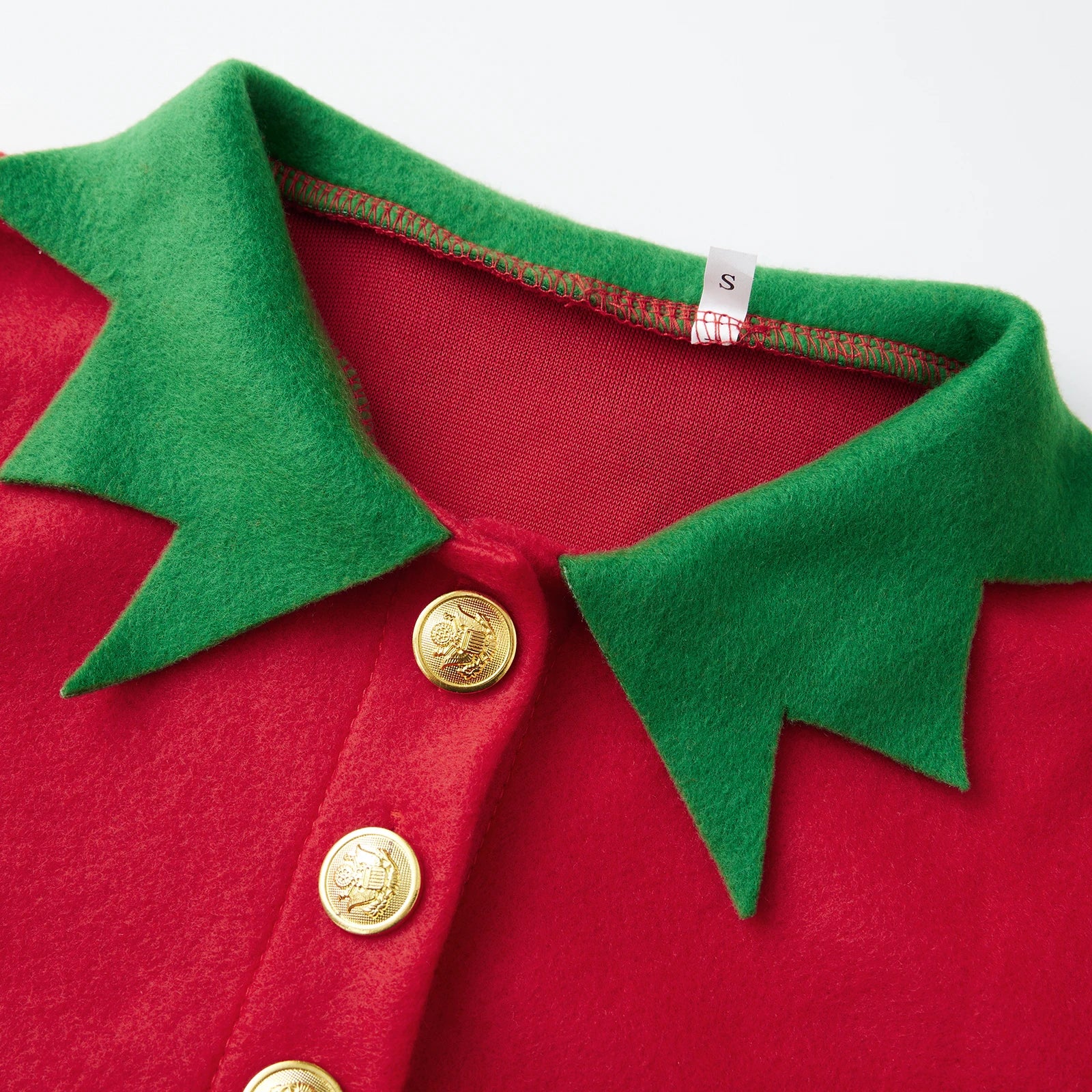 Christmas Elf Costume Clothes Boys Red and Green Patchwork Tops+Pants+Hats+Belt+Socks Cosplay Party Outfits