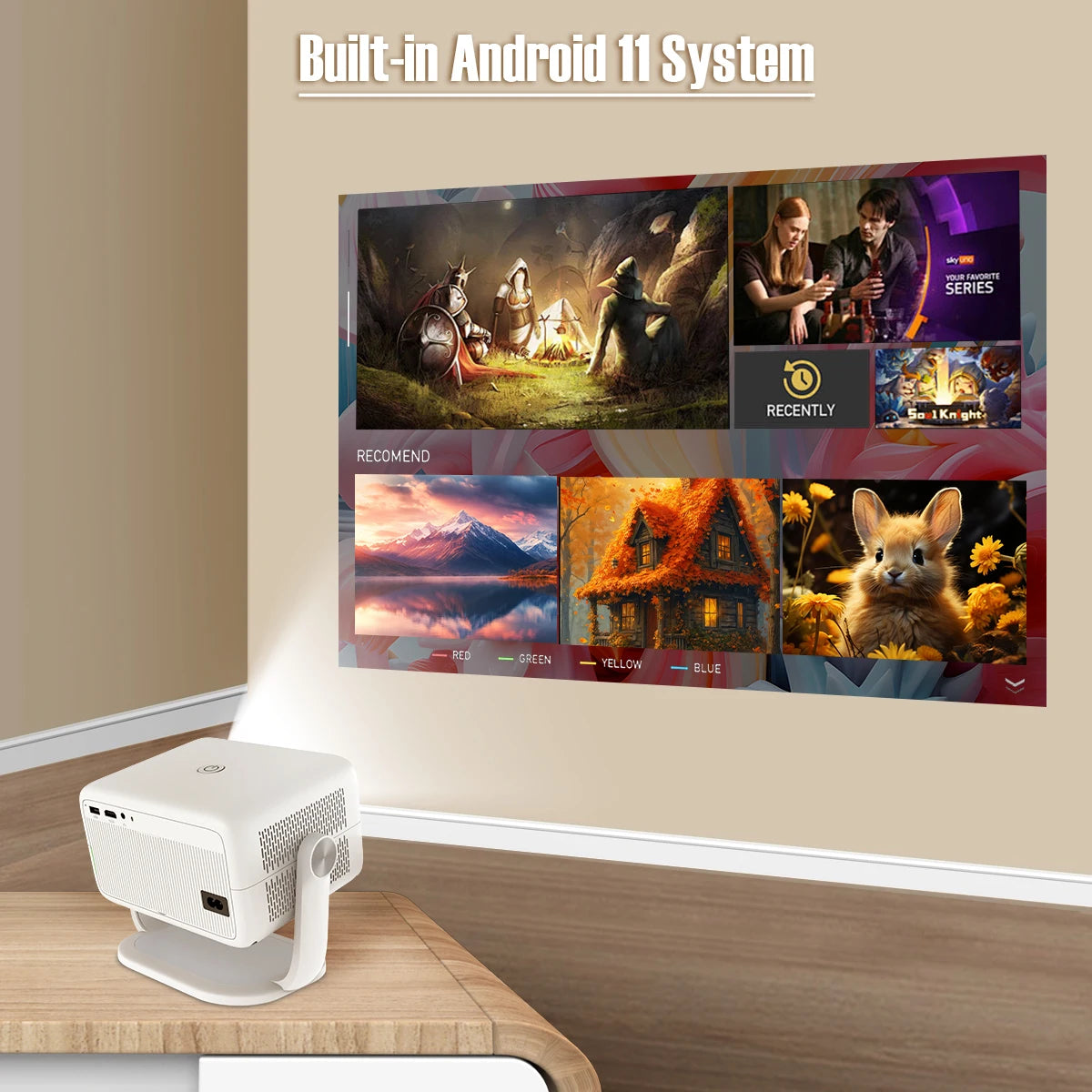 Magcubic L018 1080P Smart Projector with Android 11 – 650 ANSI, 4K Support, WiFi 6, Bluetooth 5.2
