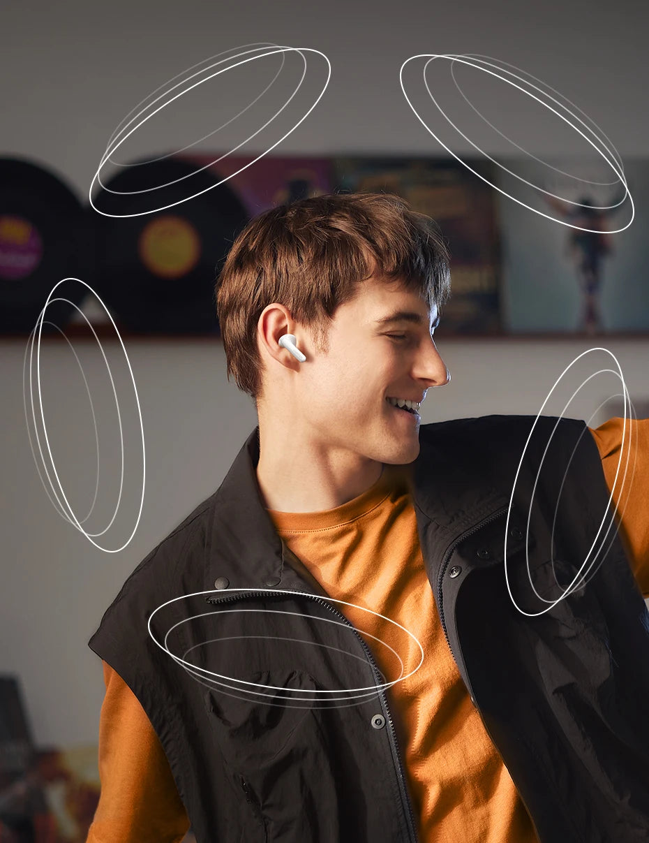 UGREEN Wireless Bluetooth Earphones Semi-Open ANC Adaptive Active Noise Cancelling Earbuds LDAC Hi-Res Audio Headphones Headset