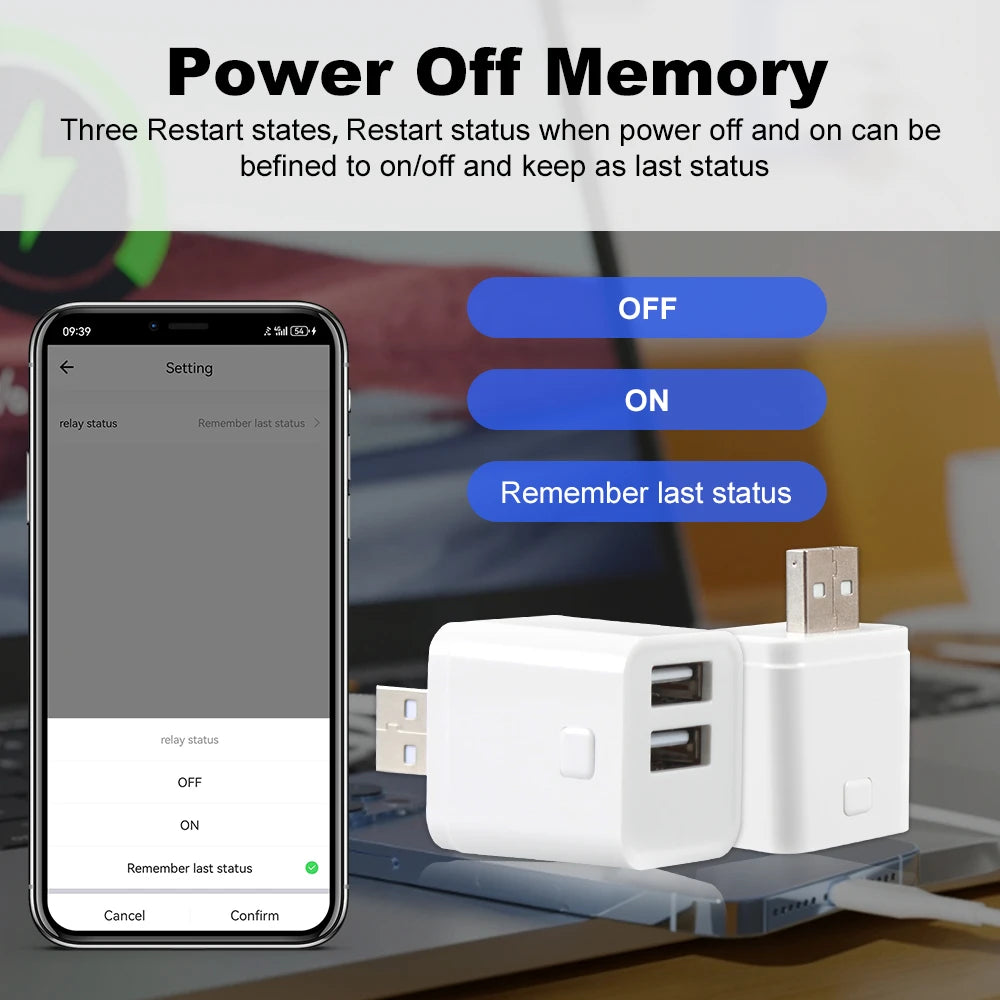 Tuya Smart WiFi/Zigbee Micro USB Adaptor Switch 5V Mini 1 2 3 USB Power Adaptor Smart Life Control Via Alexa Google Yandex Alice