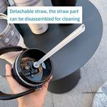 Tyeso 600/750/900ML Car Coffee Cup Thermo Bottle with Straw Portable Sport Insulated Vacuum Flask Travel Thermal Water Bottle