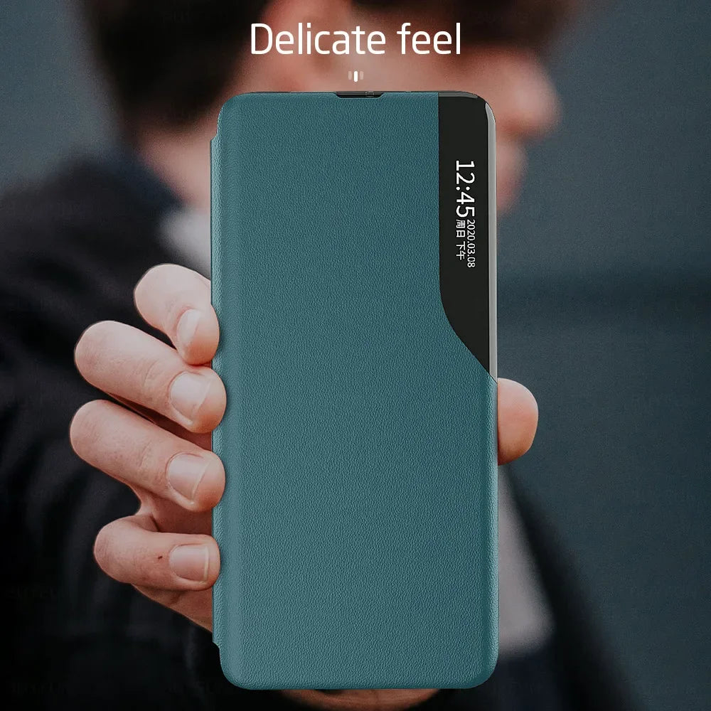 Smart View Flip Phone Case For Samsung Galaxy A56 A36 A26 A06 A16 A15 5G A25 A35 A55 A05 A05S A34 A54 Book Cover Funda Coque