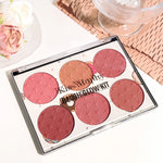 Six-color blush plate girl's heart waterproof matte pearl multi-color nude makeup natural grooming students