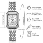 1/2/4PCS Luxury Women Watches Fashion Rectangle Woman Quartz Watch Stainless Steel Band Wristwatches Reloj Mujer（Without Box）