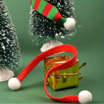 Mini Christmas Scarves - Classic Red, Green with White Snowflake Design, Polyester, Perfect for Holiday Tree Decor & DIY Crafts