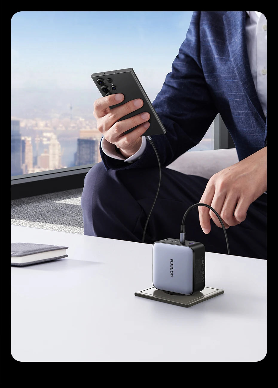 UGREEN 200W Travel GaN Charger PD 3.1 140W QC4.0 3.0 Quick Charge For Macbook Pro Laptops iPhone 17 16 Samsung S25 Xiaomi Tablet