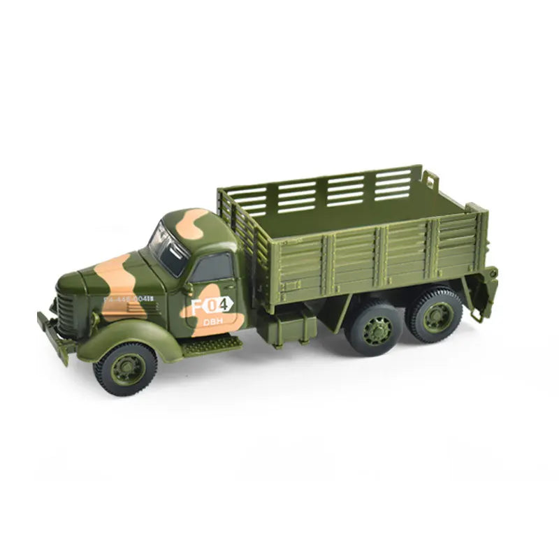 Alloy Metal Car Clockwork Simulation Military Armed Tank Armored Vehicle Car Truck Children's Toy Model Helicopter