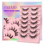 GROINNEYA 5/7 pairs Eyelashes 3D Natural False Lashes Fluffy Soft Cross Manga Lashes Wispy Natural Eyelash Extension Makeup
