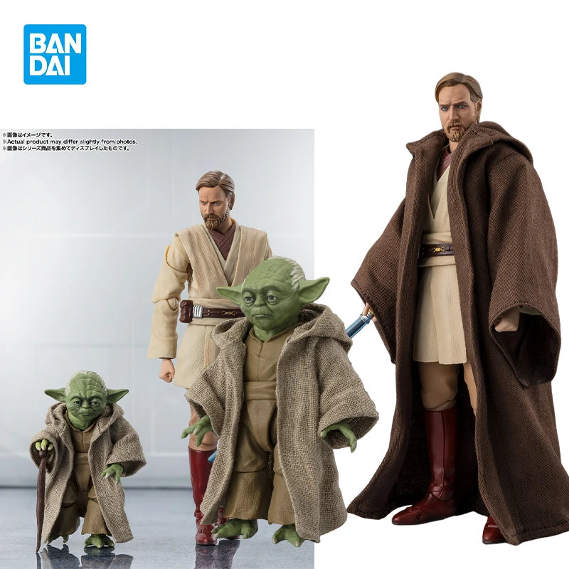 In stock Original Bandai Star Wars: Episode III S.H.Figuarts Obi-Wan Kenobi Master Yoda Anime figure Model Toy collectibles Gift