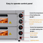 Commercial Double-Layer Kitchen Utensils, Pizza Bread Baking Machine, Household Electric Oven Machine