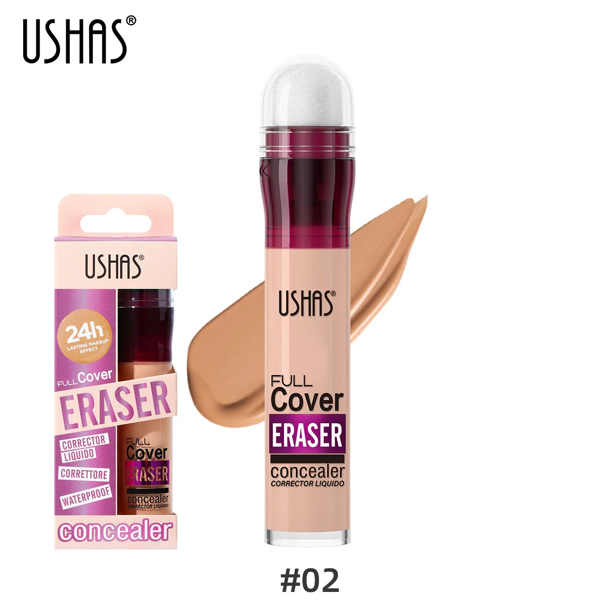 USHAS Sponge Tip Foundation Holding Concealer No Makeup Removal Waterproof Concealer 12 Colours Available