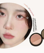 3in1 Three Colors Powder Tray Blush Contouring Waterproof Long Lasting Delicate Natural Face Makeup