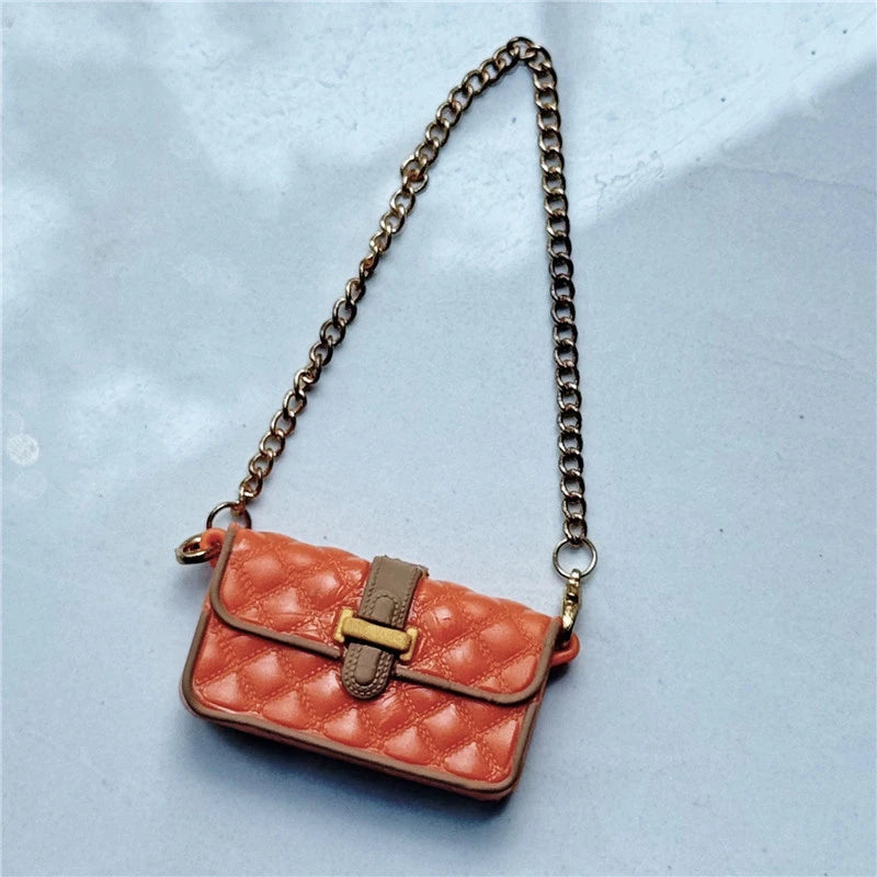 17cm For Labubu Doll Clothing Skirt Bowhair Accessory Set Retro Bib Pants Clothes Luxury Messenger Bag Shoes Set Sitting Party