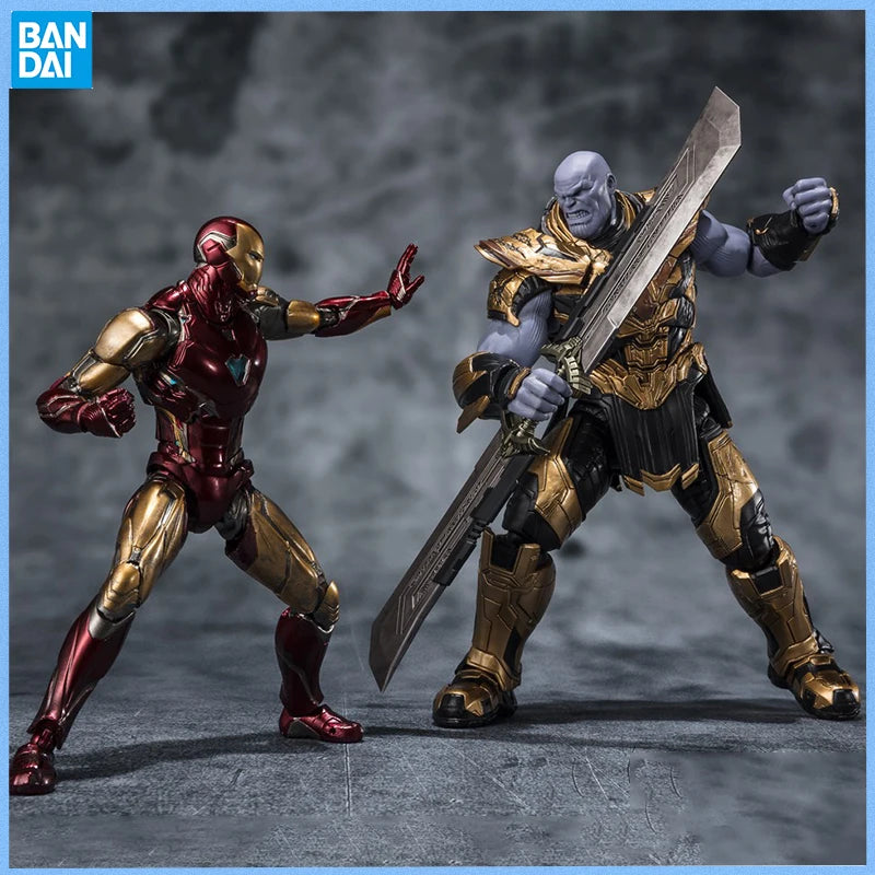 Genuine THE INFINITY SAGA Avengers: Endgame SHF  Iron Man Mark6 Mark85 Thanos Anime figure Movable toy Doll for Collector