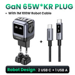 【Korean Plug】UGREEN 65W GaN Charger Robot Design QC 4.0 PPS For Macbook Pro Laptop Tablet iPad iPhone16 15 Pro PD Fast Charger