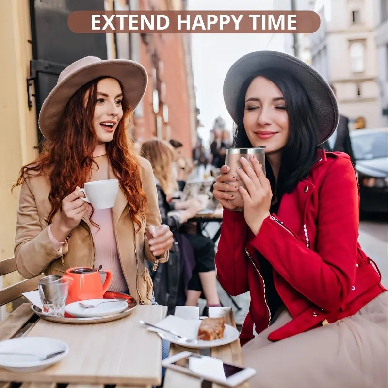 KUUJOJO 12 oz Wine Glass with Lid Stemless Wine Glass Double Walled Vacuum Travel Mug Stainless Steel Coffee Mug