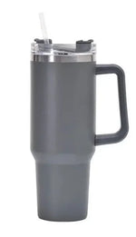 40oz Stainless Steel Car Cup Large Capacity Water Cup with Handle and Straw Double-walled Insulated Travel Mug Holiday Gifts